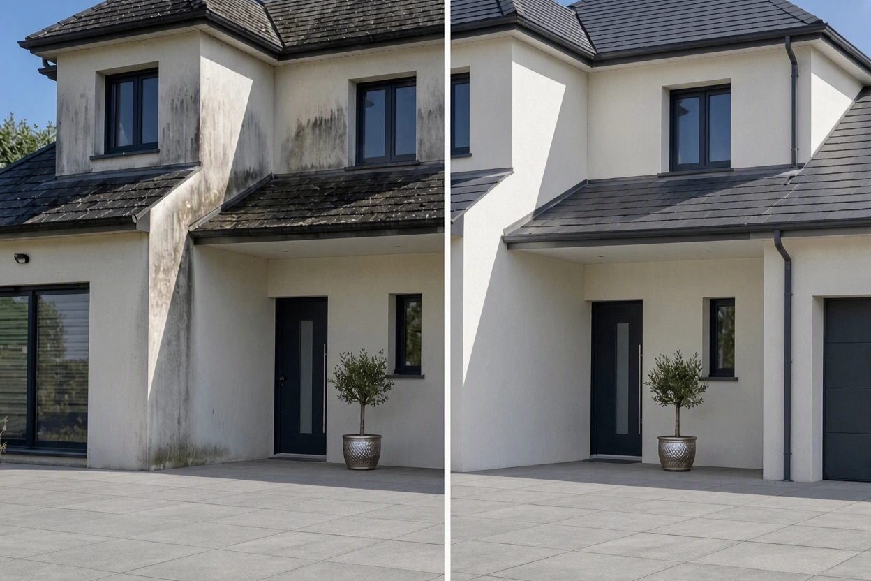 Façade avant / après nettoyage